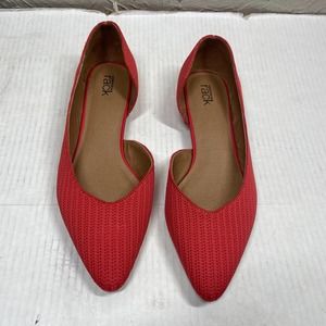 Nordstrom Rack Lava Red Pointed Toe Half d'Orsay SKYLAR Ballet‎ Flats Womens 9